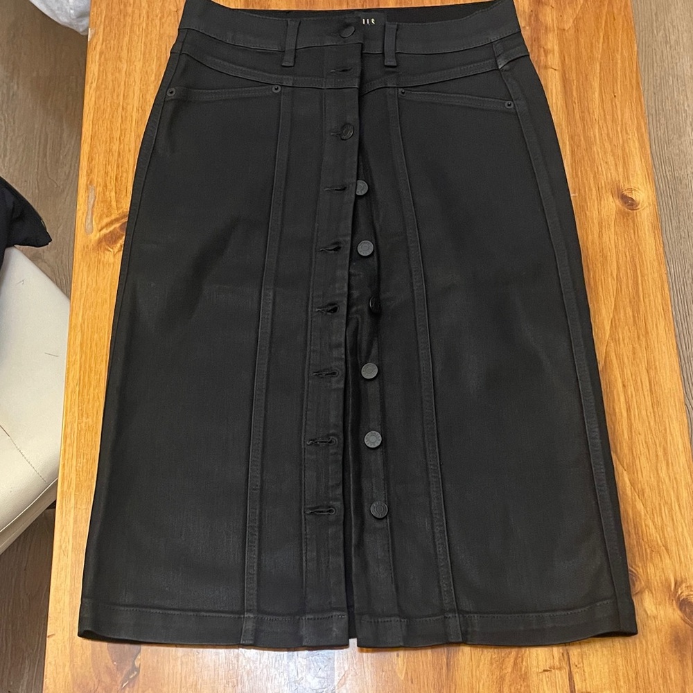 Elegant Black Button-Down Skirt Rails 26 Xs stretch nwot new